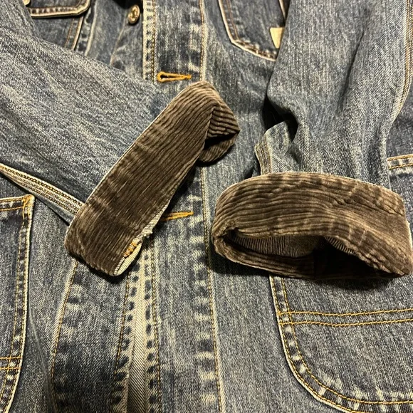 Vtg Ralph Lauren Country Denim Jacket Workwear Chore Coat Med Blue Distressed - Picture 11 of 14